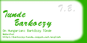tunde barkoczy business card