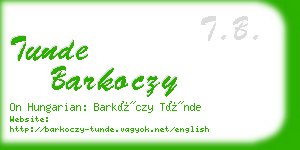 tunde barkoczy business card